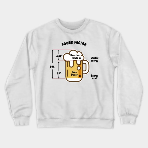 Power Factor Engineer & Beer Funny Gift Ideas Crewneck Sweatshirt by anjokaba89